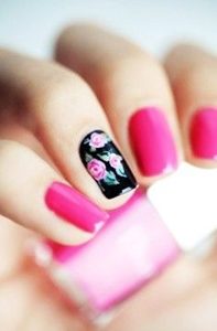 pink short nails