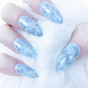 almond shape marble nails