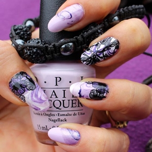 purple marble nails