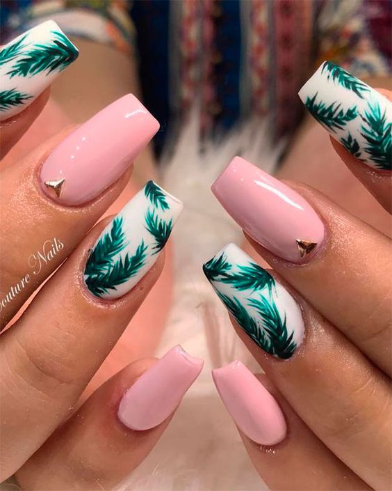 summer nails palm trees