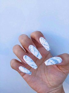 white marble nails