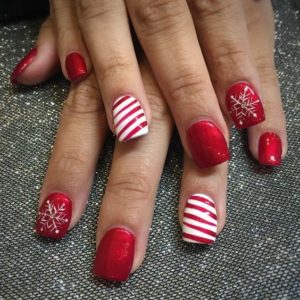 candy cane and snowflakes