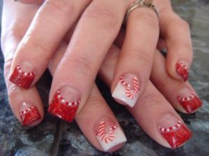 christmas french manicure