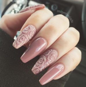 floral coffin nails