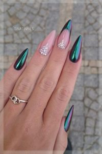 mermaid diamond nails