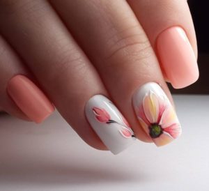 floral pastel nail art