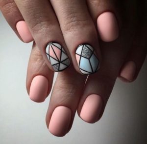 geometric pastel nail art