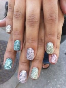 glitter pastel nail art