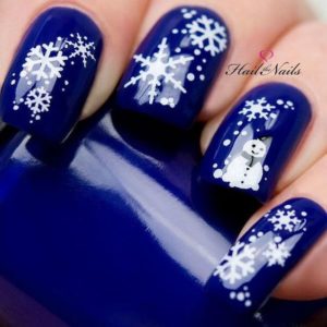 royal blue snowflake nails