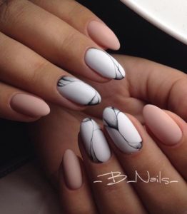 marble and matte nails