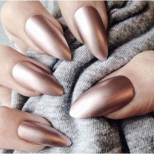 matte metallic manicure