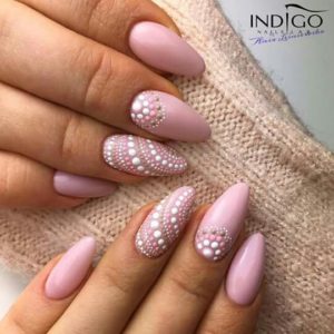 pink mosaic nails