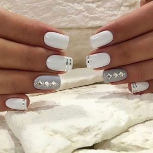 white silver nails