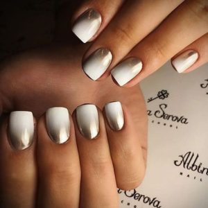 ombré silver nails