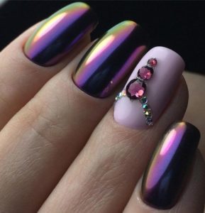 chrome nails lavender princess
