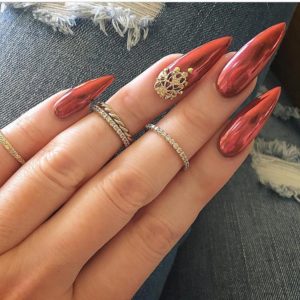 chrome nails orange