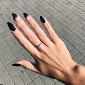 pointy black nail design