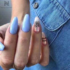 pastel blue nail art