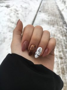 gold white unicorn nails