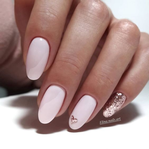 gold pink nail art and design