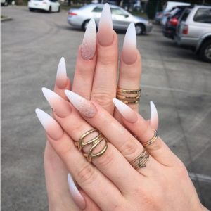 Ombre Pointy Stiletto Nails