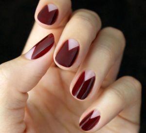Burgundy Nails Featuring the Base Coat