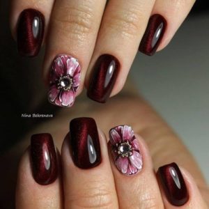 Burgundy Spring Nails