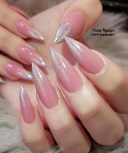 glitter Stiletto nails