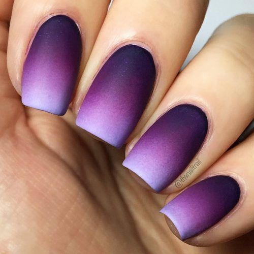 Matte Purple Ombre Nail Design