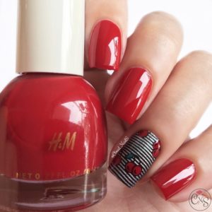 Cherry Stripes nails