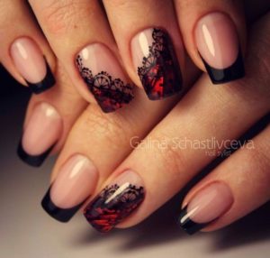 Lace French Tip nails