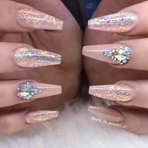 glitter diamond nails