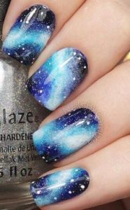 galaxy blue nails