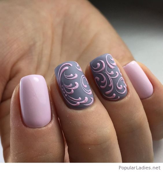 Pink and gray combo with cute patterns