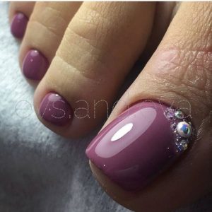 elegant purple toenail design