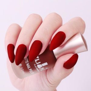red stiletto matte nails
