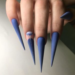 stiletto blue nails