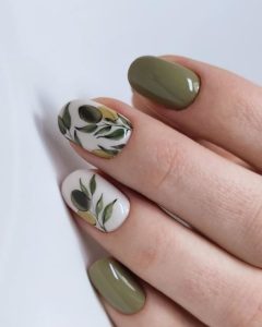 olive nail design