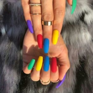 bright colors acrylic nails coffin