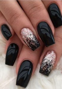 black long with glitter