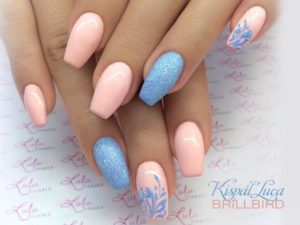 coral blue glitter
