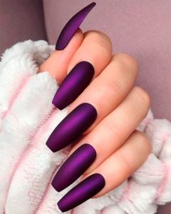 royal purple coffin acrylic nails