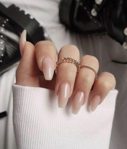Barely there nude acrylic nails