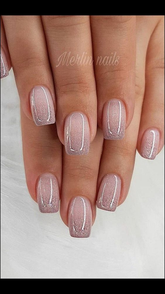 Nude and sparkle ombre