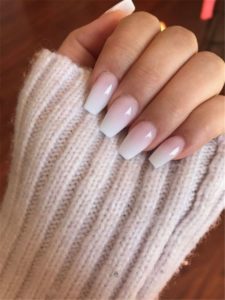 white acrylic nails ombre