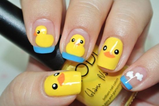 bath ducks nail art