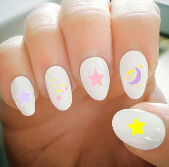 stars and moon nail stickers