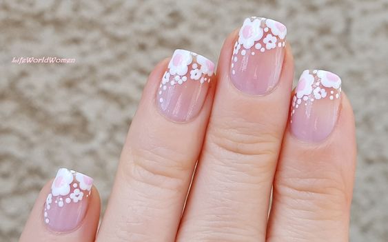 White florals on tips