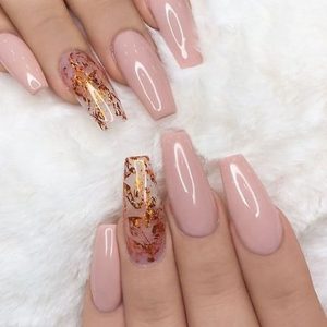 nude long clear nail
