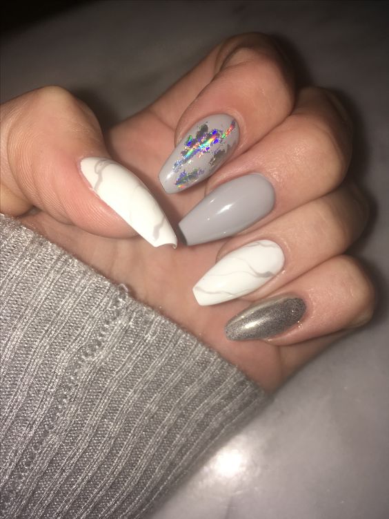 Chrome foil used for nail design on accent nail